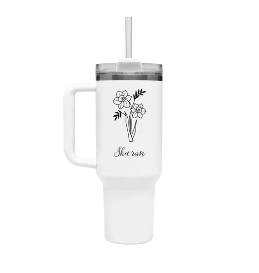 Birth Flower Personalised Maxi Cup
