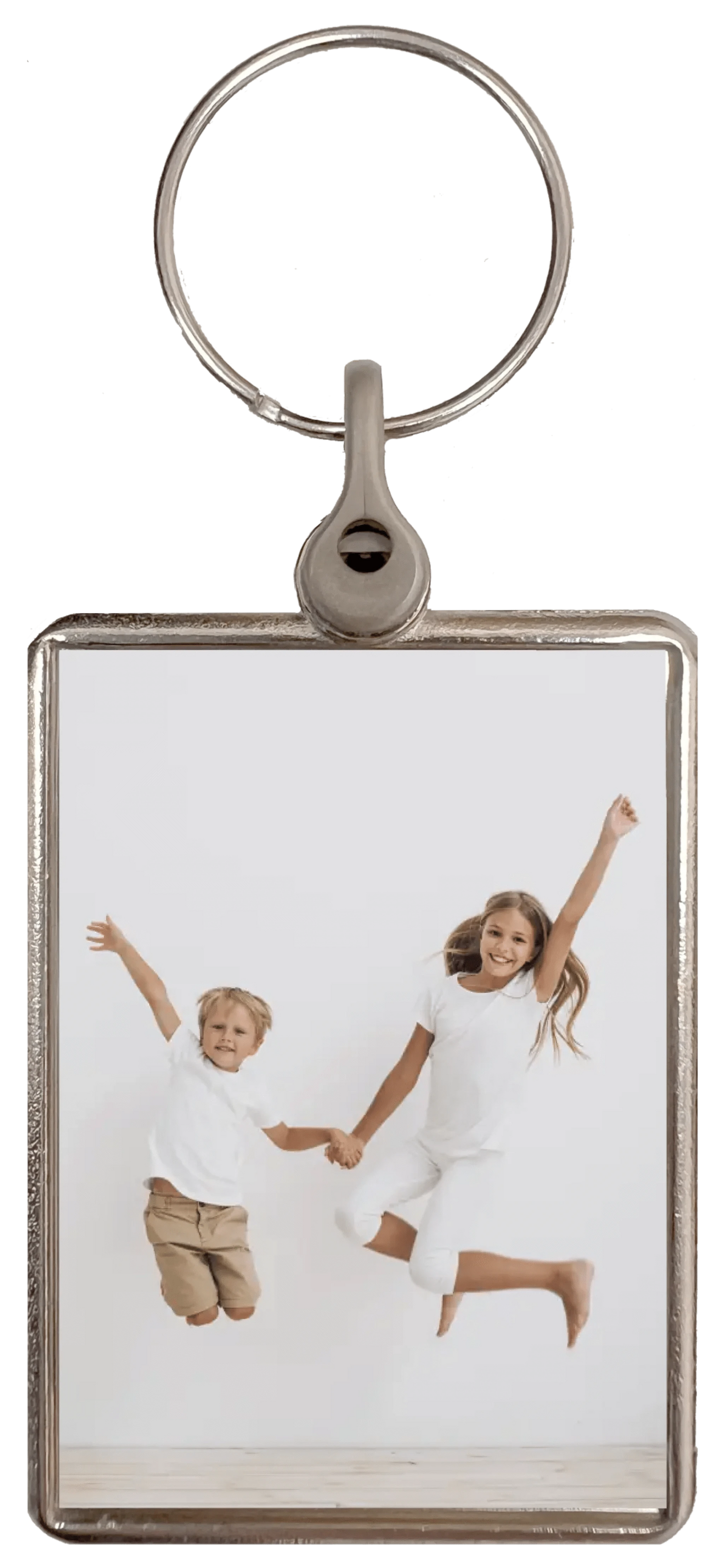 Crystal Dome Chrome Keyring Photo Upload