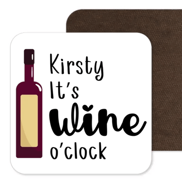 It's Wine O'Clock Personalised Coaster