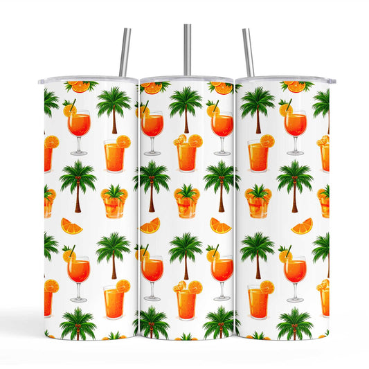 Palm Trees & Orange Cocktail 20oz Tumbler with Straw