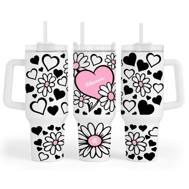 Personalised Daisy Hearts - 40oz Maxi Cup