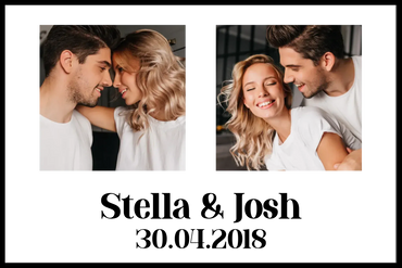 Personalised Photo Upload Name & Date Framed Print