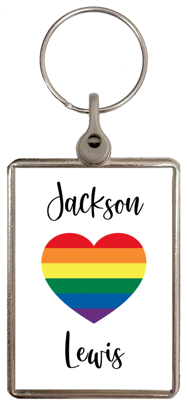 Pride Heart Personalised Keyring