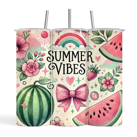 Watermelon Summer 20oz Tumbler with Straw