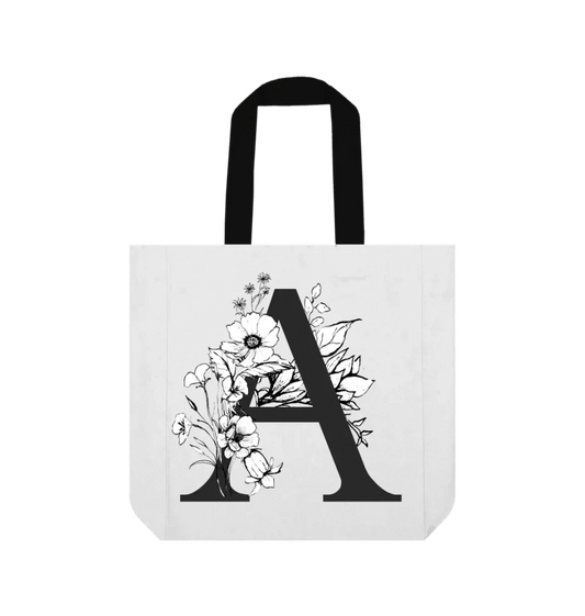 Wildflower Initial Tote Bag