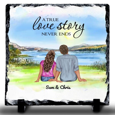 A Trues Love Story Never Ends Rock Slate