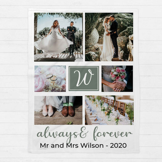 Always and Forever Photo Collage Personalised Blanket