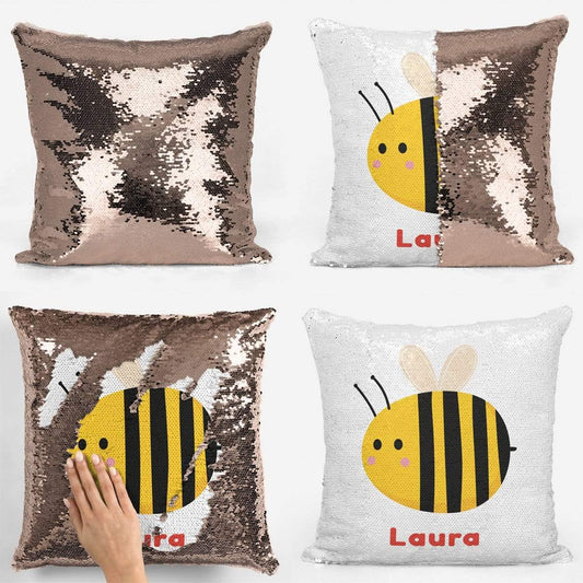 Bumble Bee Name Sequin Magic Cushion