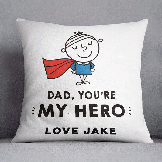 Dad You're My Hero Personalised Cushion