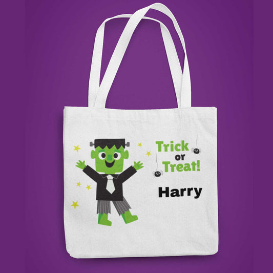 Frankenstein Halloween Trick or Treat Tote Bag