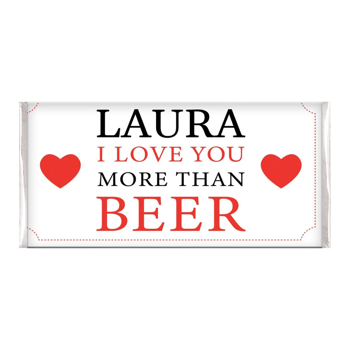 I Love You More Than Beer Personalised Chocolate Bar