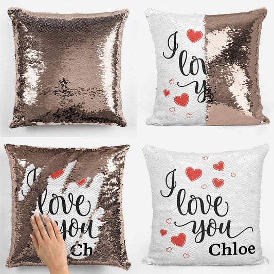 I Love You Sequin Magic Cushion