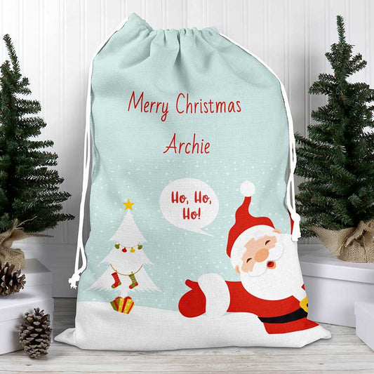 Jolly Santa Personalised Santa Sack