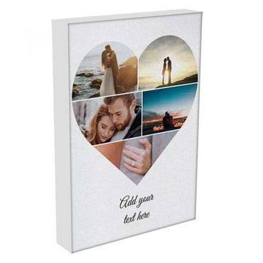 Love Heart Personalised Photo Collage Canvas