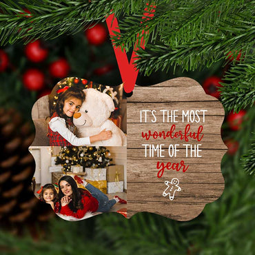 Most Wonderful Time of The Year Photo Upload Christmas Ornament
