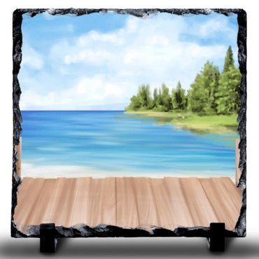 Mother & Daughter Sea View Rock Slate