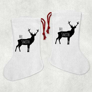 Mr or Mrs Reindeer Personalised Stocking