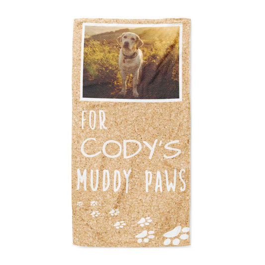 Muddy Paws Personalised Dog Towel