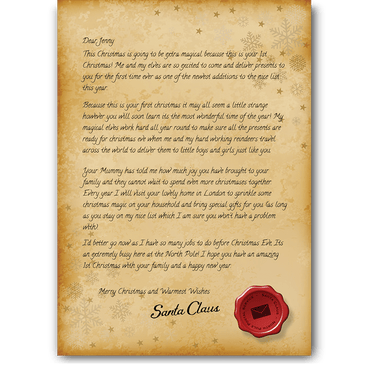 Personalised Babies 1st Christmas Letter From Santa