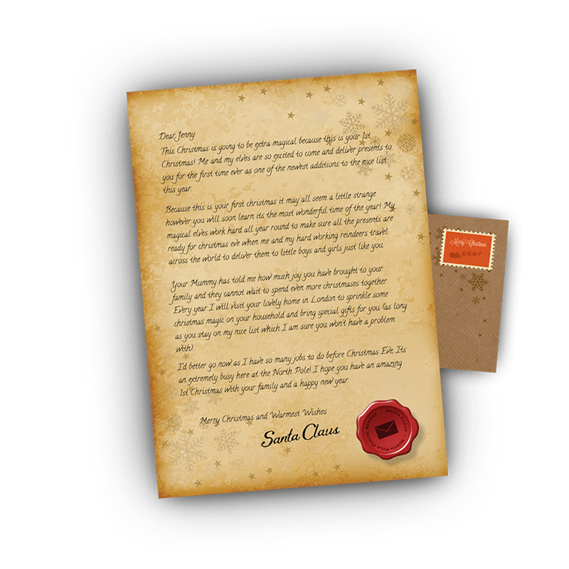 Personalised Babies 1st Christmas Letter From Santa