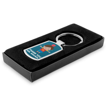 Personalised Blue Boy Thank You Keyring