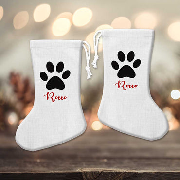 Personalised Paw Print Christmas Stocking