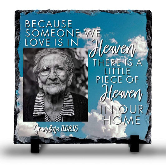 Piece of Heaven in Our Home Personalised Photo Slate