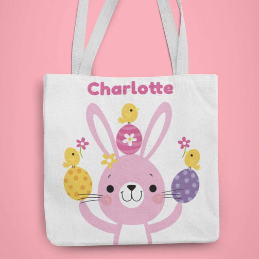 Pink Bunny Personalised Tote Bag