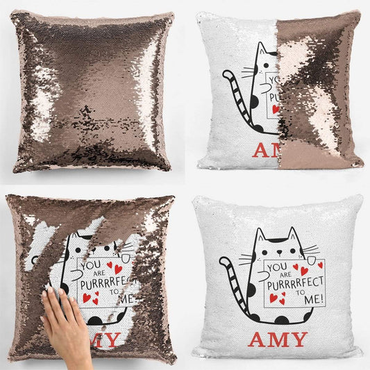 Purrfect to Me Sequin Magic Cushion