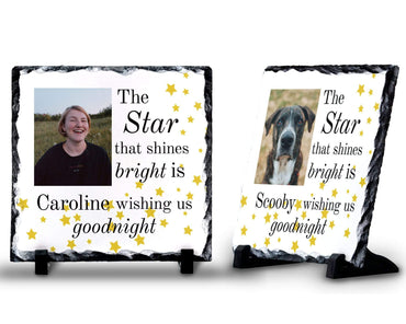 Star That Shines Memorial Personalised Photo Slate