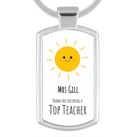 Thank you For Being A Top Teacher Personalised Keyring