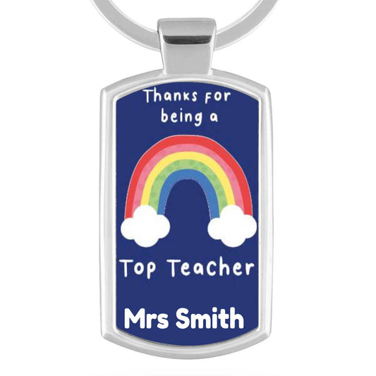 Thanks For Being A Top Teacher Personalised Keyring