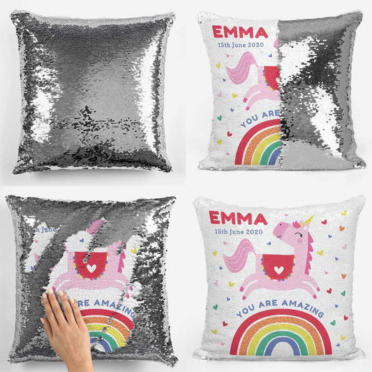 Unicorn You are Amazing Sequin Magic Cushion