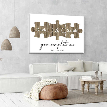 You Complete Me Personalised Canvas Print
