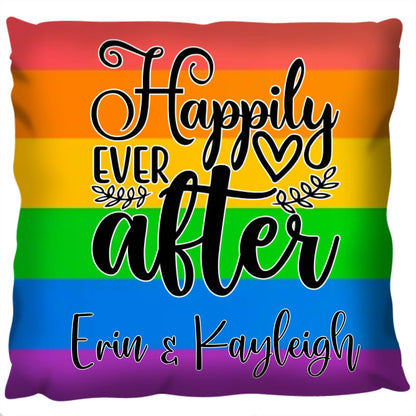 Happily Ever After Personalised Pride Cushion