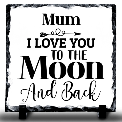 I Love You To The Moon & Back Personalised Rock Slate