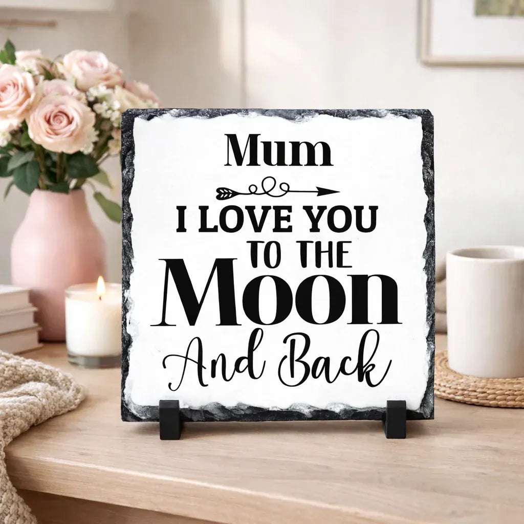 I Love You To The Moon & Back Personalised Rock Slate