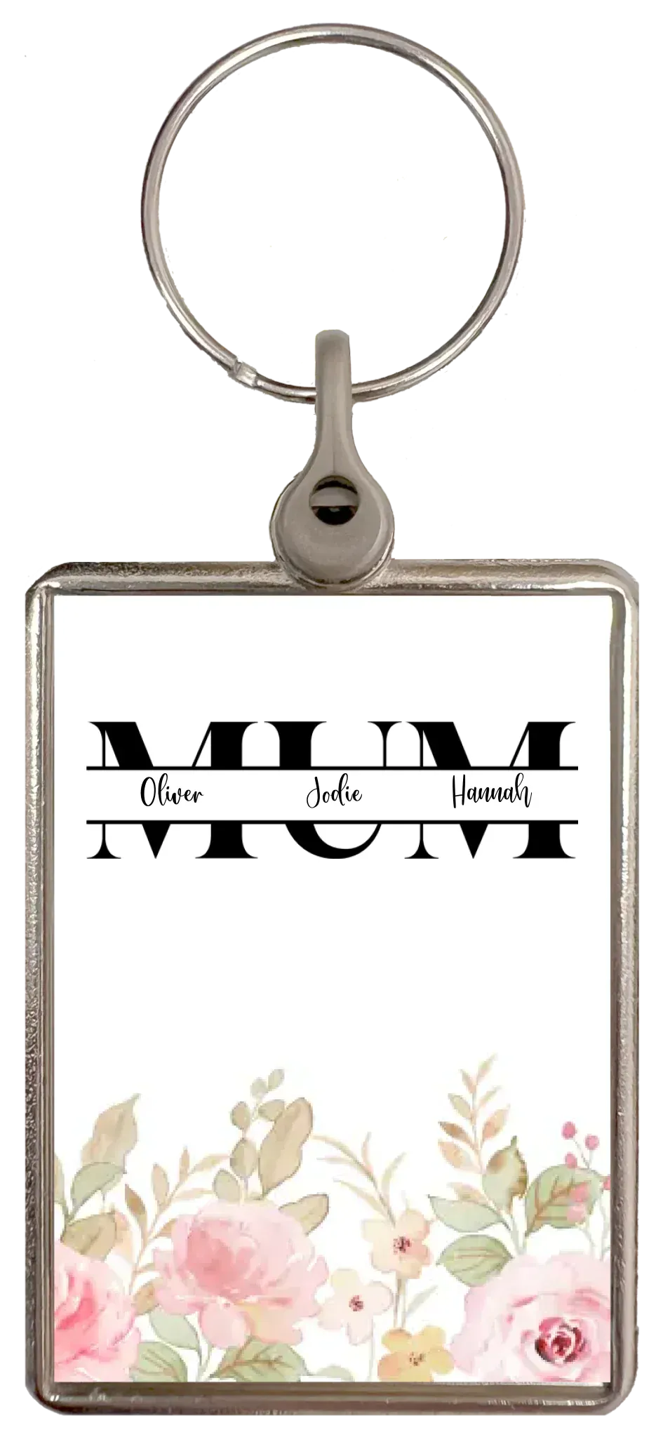Mum Split Crystal Dome Chrome Keyring