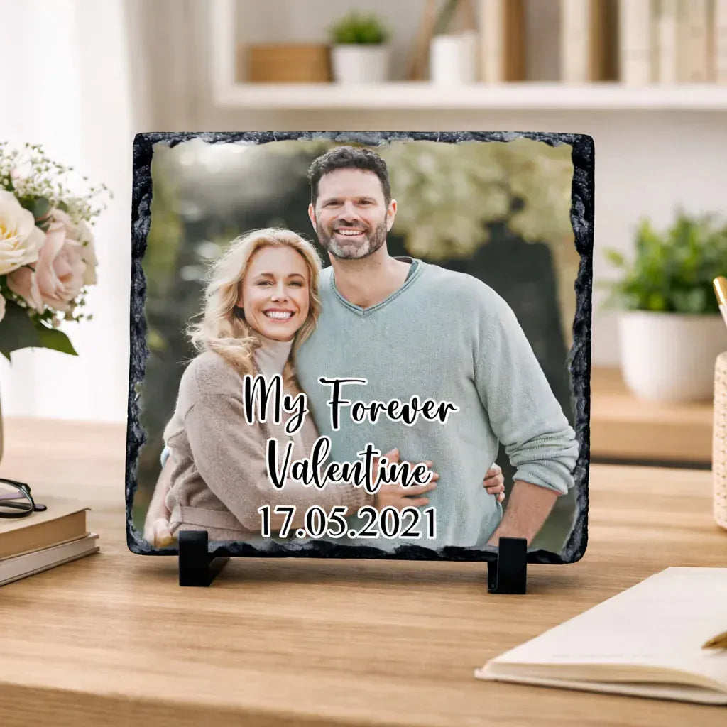 My Forever Valentine Photo Rock Slate