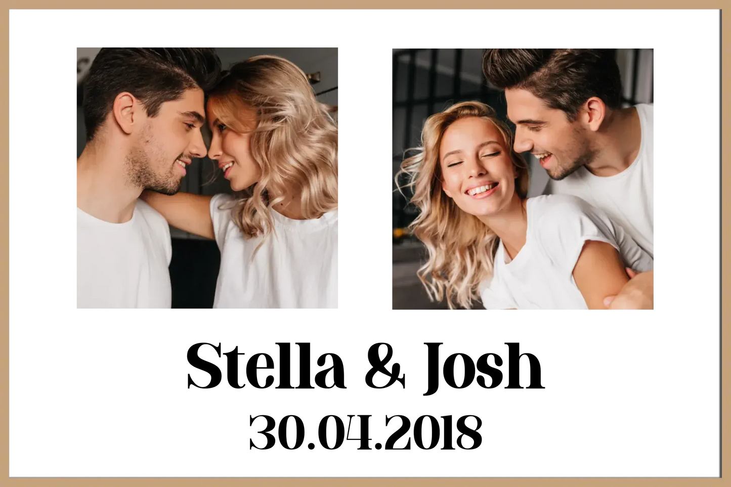 Personalised Photo Upload Name & Date Framed Print