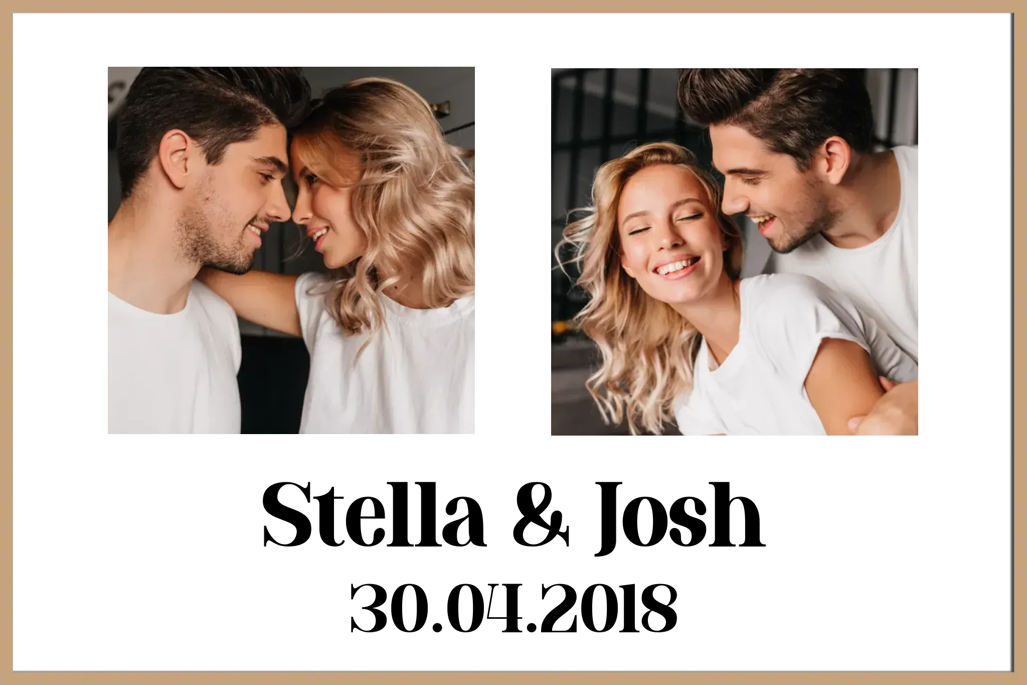 Personalised Photo Upload Name & Date Framed Print