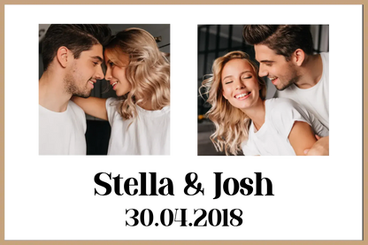 Personalised Photo Upload Name & Date Framed Print