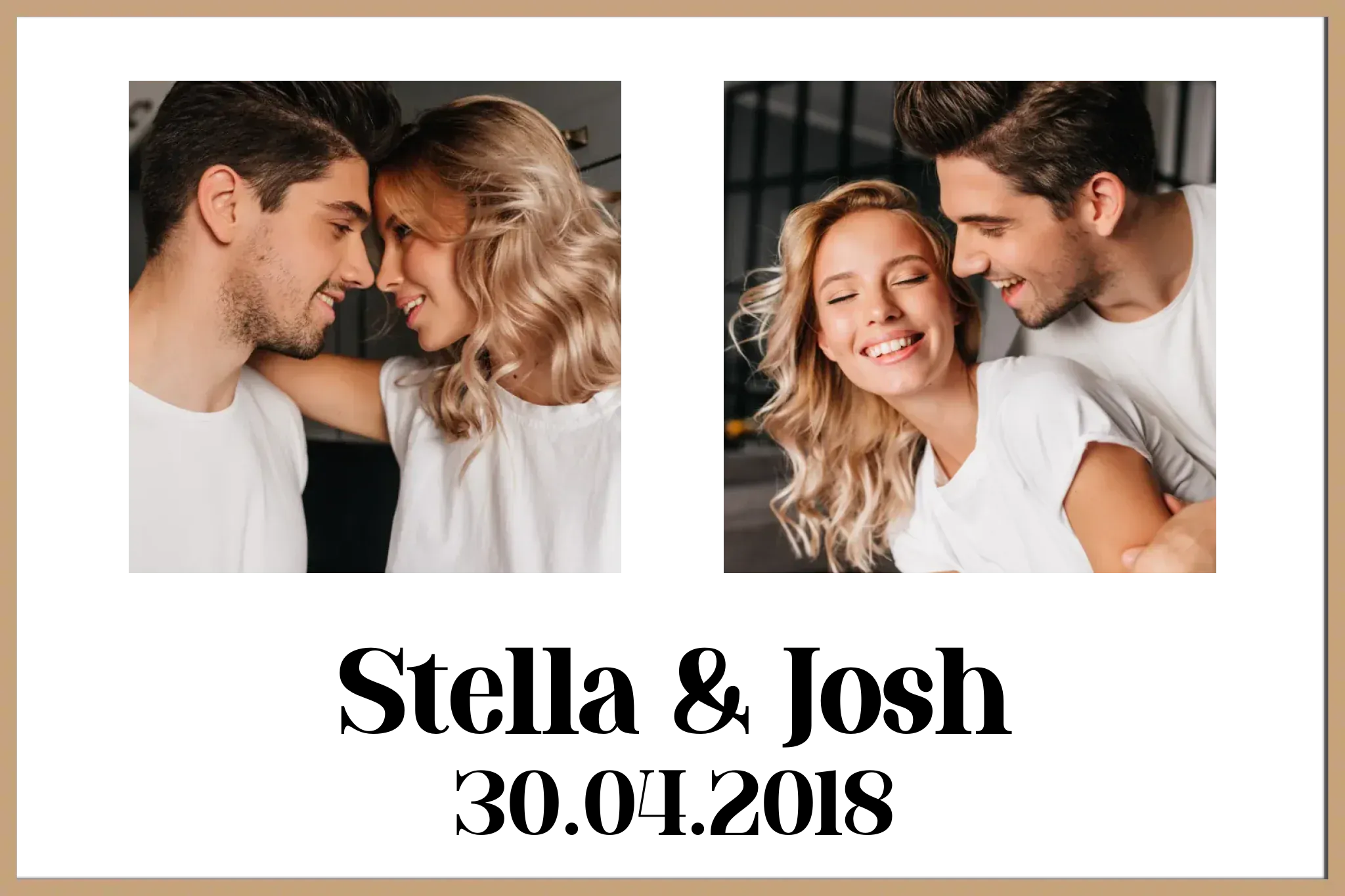 Personalised Photo Upload Name & Date Framed Print