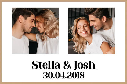 Personalised Photo Upload Name & Date Framed Print