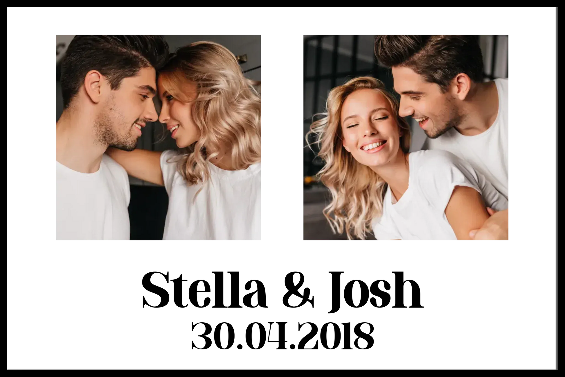 Personalised Photo Upload Name & Date Framed Print