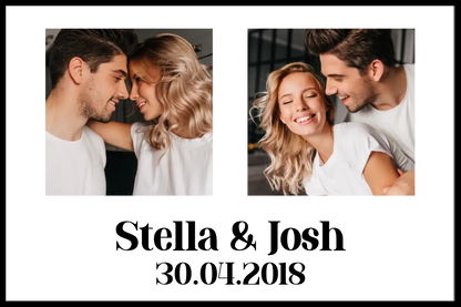 Personalised Photo Upload Name & Date Framed Print