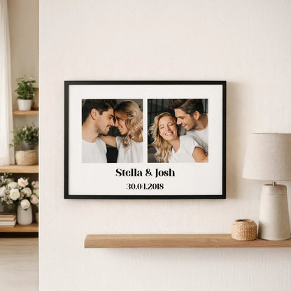 Personalised Photo Upload Name & Date Framed Print