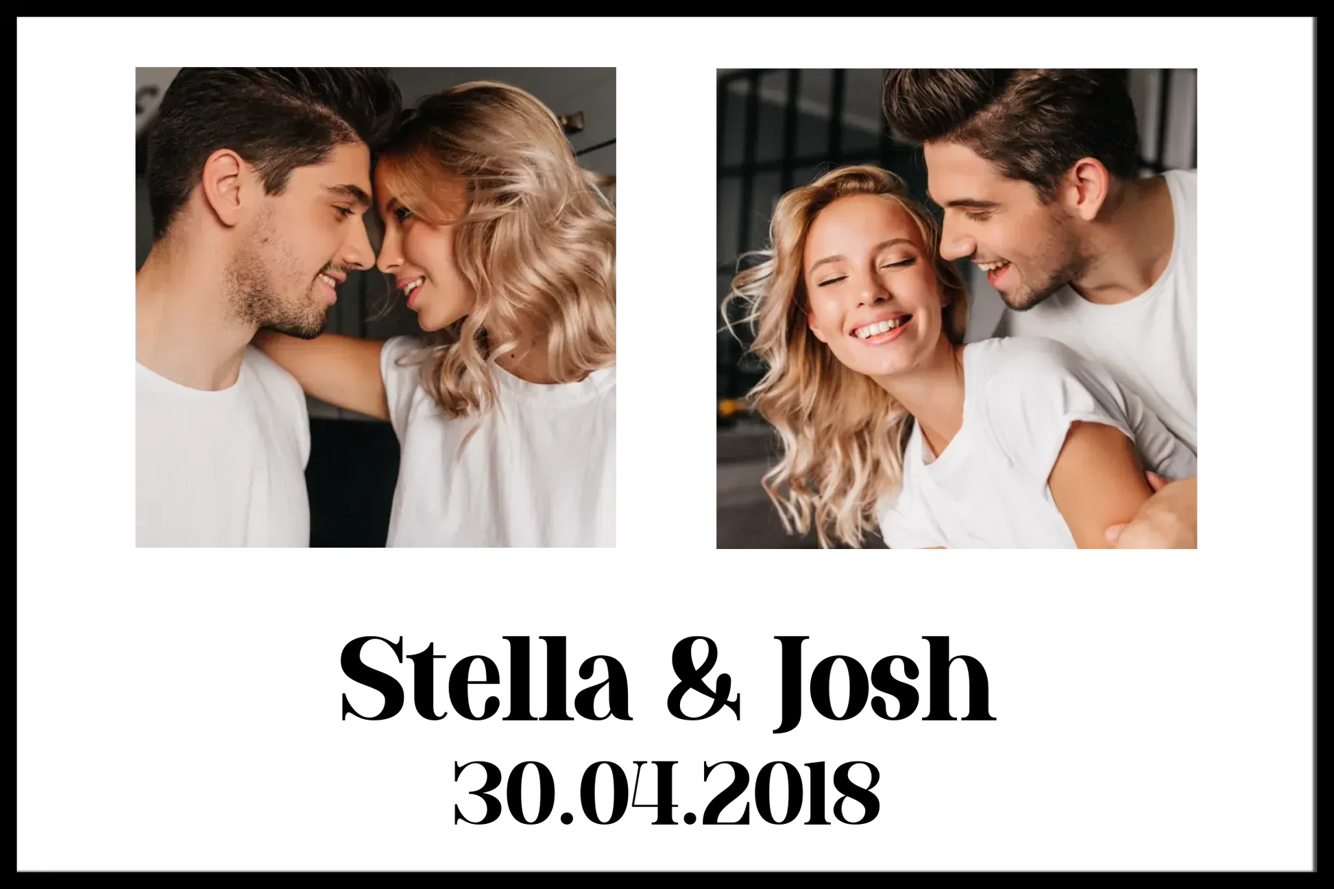 Personalised Photo Upload Name & Date Framed Print