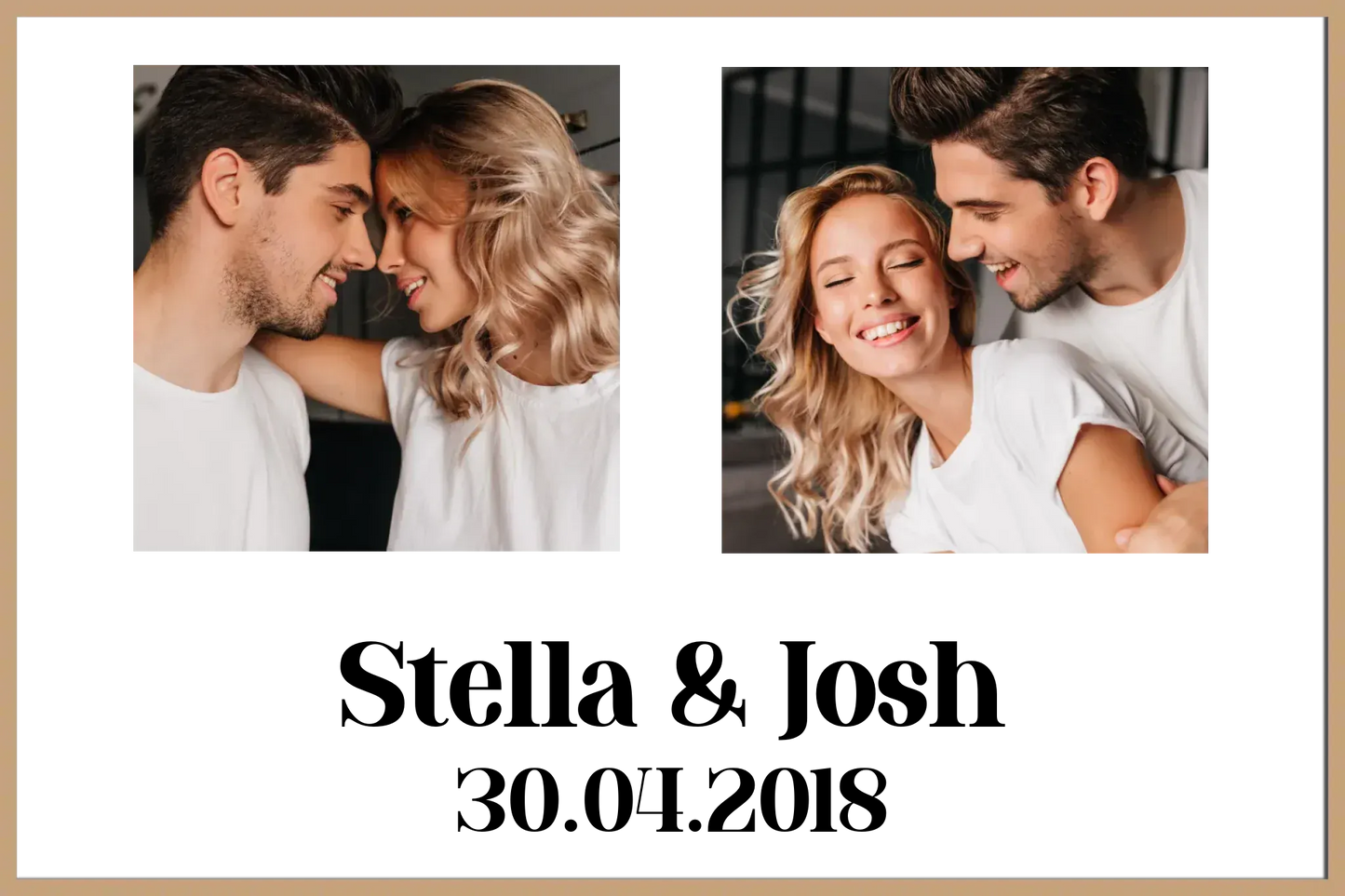 Personalised Photo Upload Name & Date Framed Print