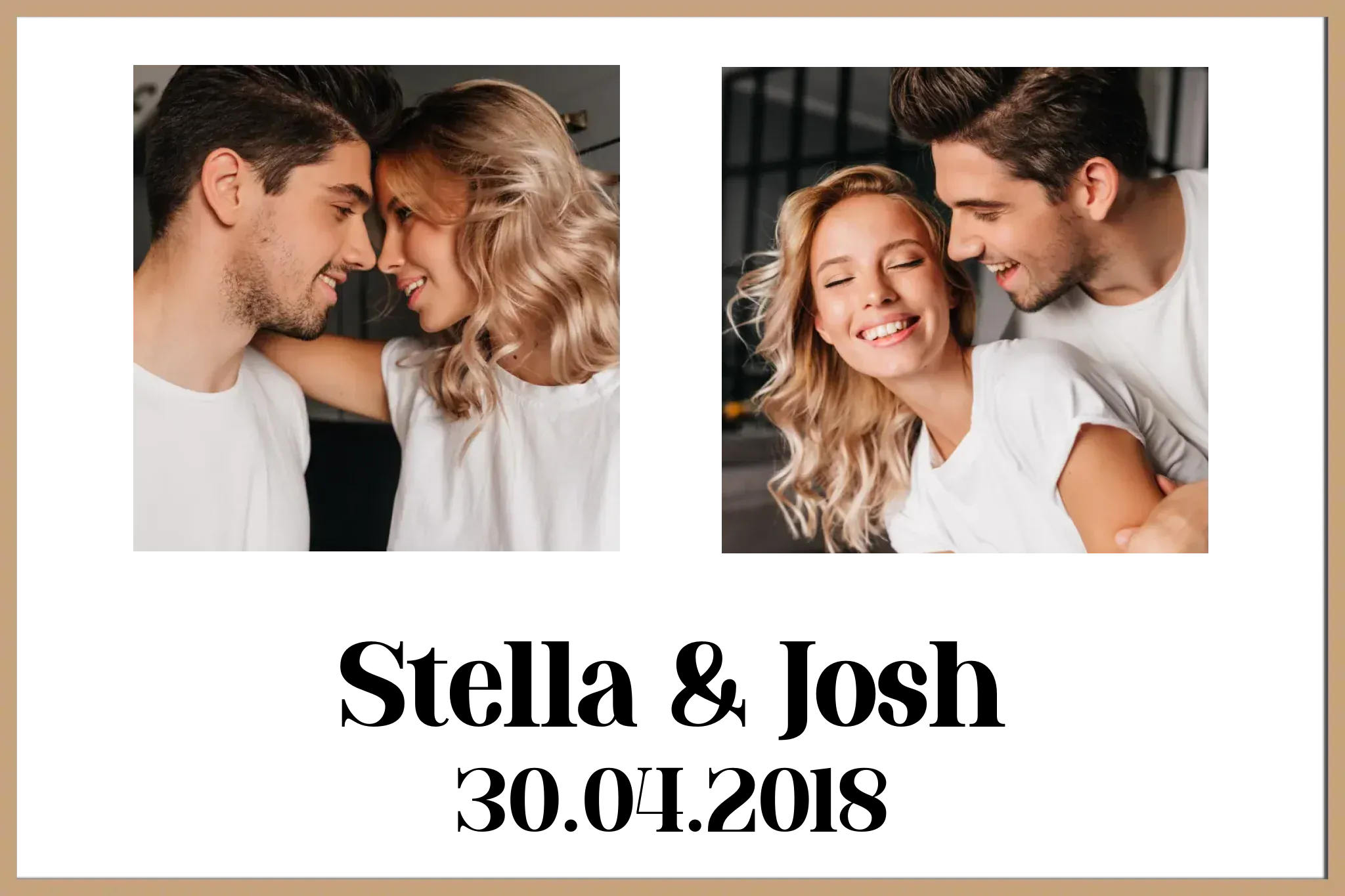 Personalised Photo Upload Name & Date Framed Print